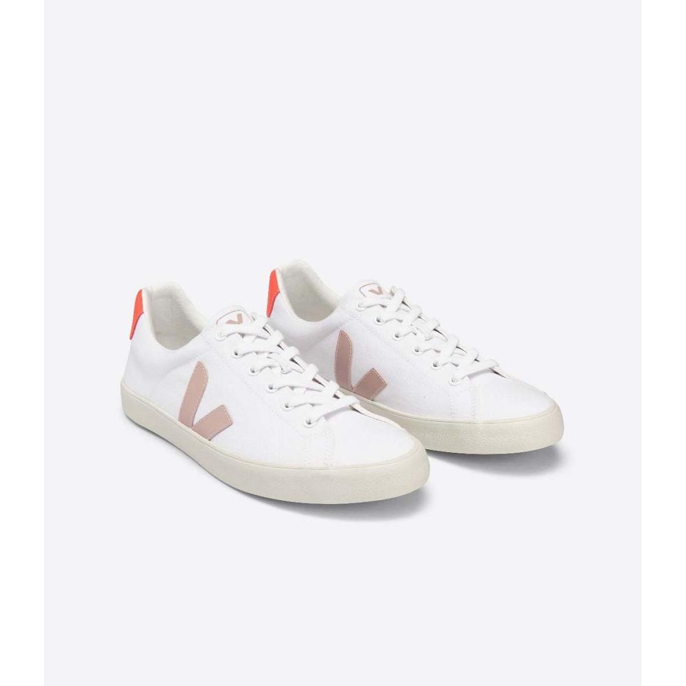 Veja ESPLAR SE CANVAS Joggesko Dame White/Orange | NO 605YXF